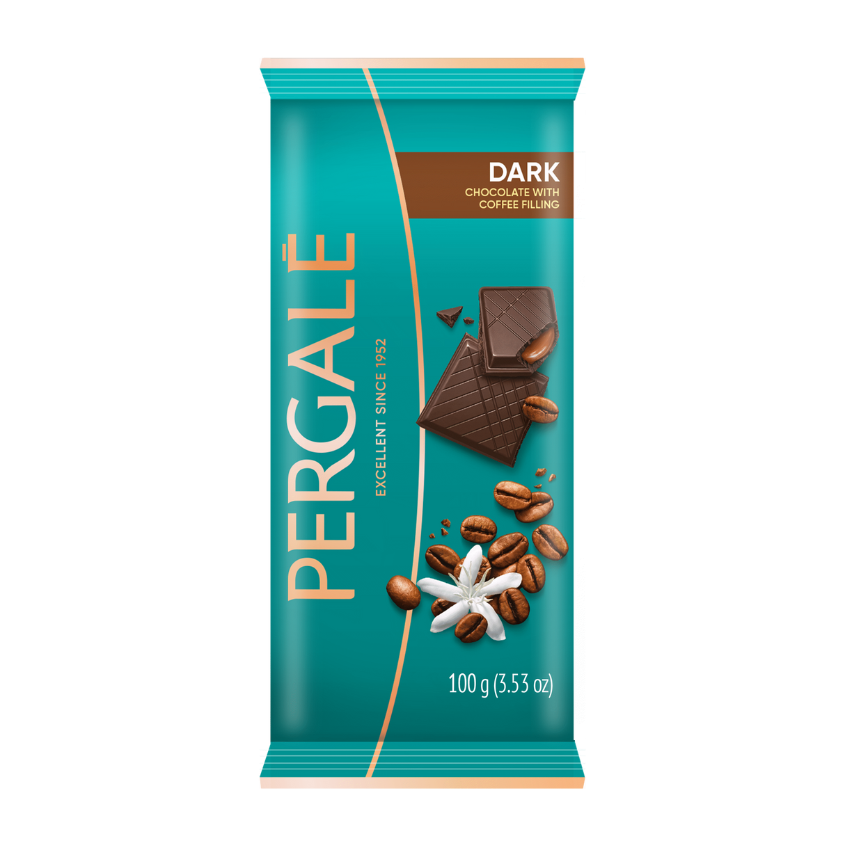 PERGALE Dark Chocolate Bar with Coffee Cream Filling 100g