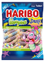 HARIBO RAUPIES Sour Sugar Coated Worms Gummi Candies 8 x 160g