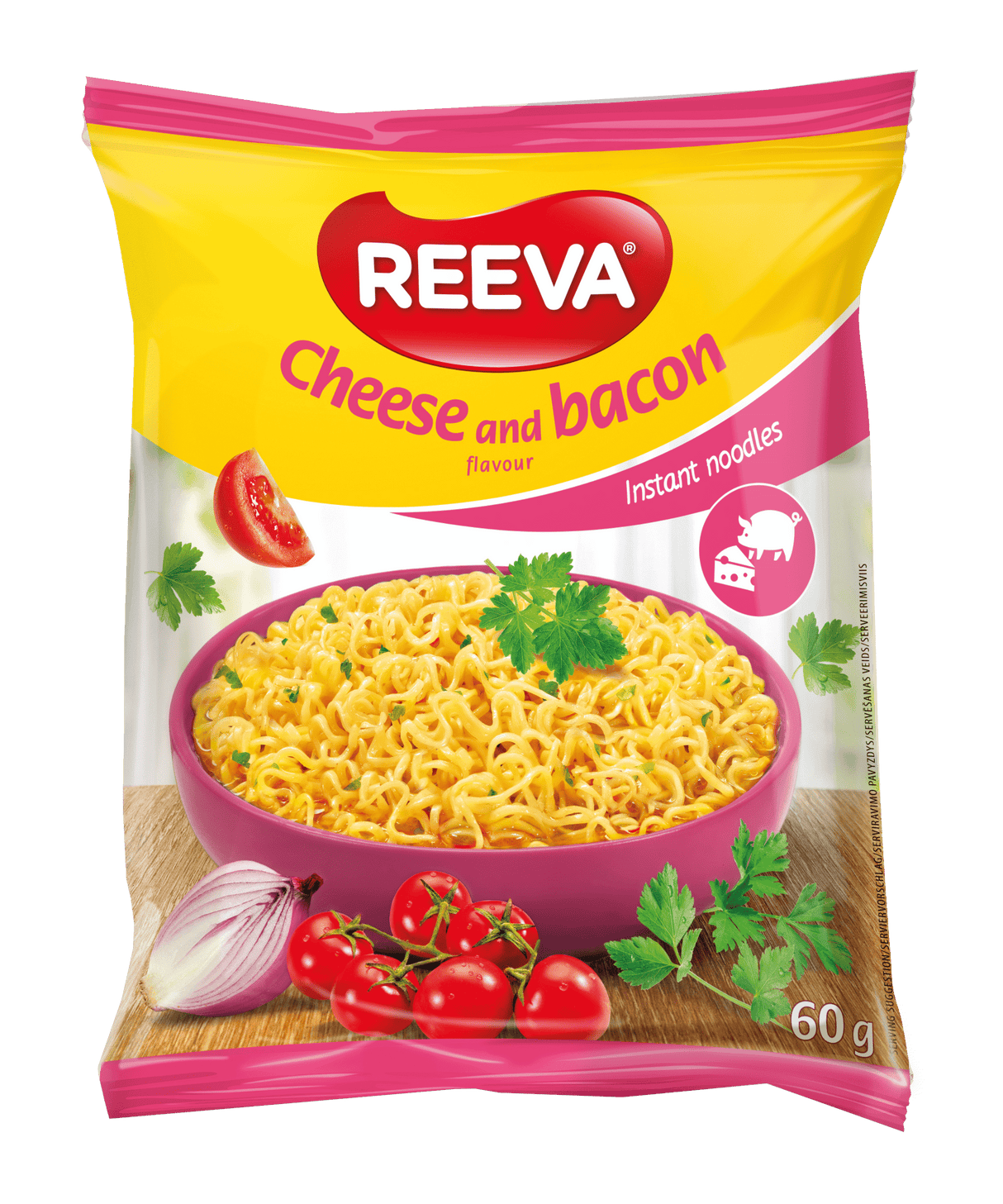 REEVA CHEESE & BACON Flavor Instant Noodles 60g