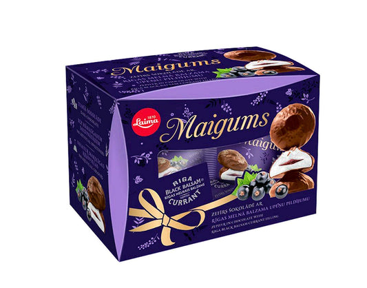 LAIMA MAIGUMS RIGA BLACK BALSAM CURRANT Chocolate Zephyrs Box 185g 6.5oz