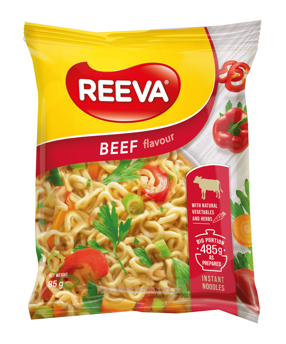 REEVA BEEF Flavor Instant Noodles with Natural Vegetables & Herbs 85g