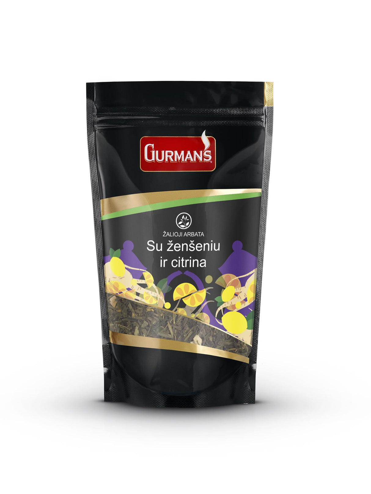 GURMANS Loose Green Tea with Ginseng & Lemon 90g