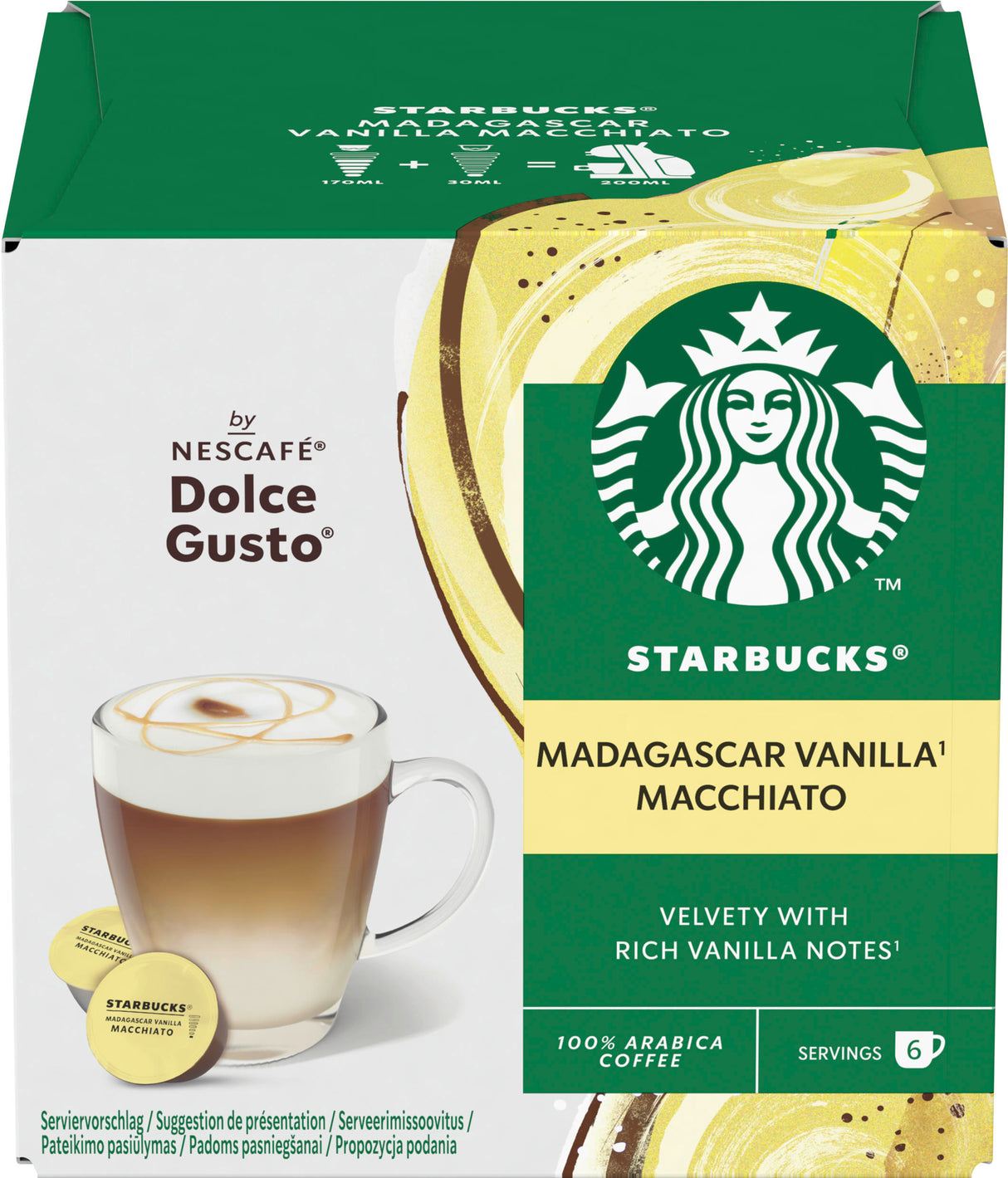 STARBUCKS MADAGASCAR VANILLA MACCHIATO Dolce Gusto Compatible Coffee Capsules