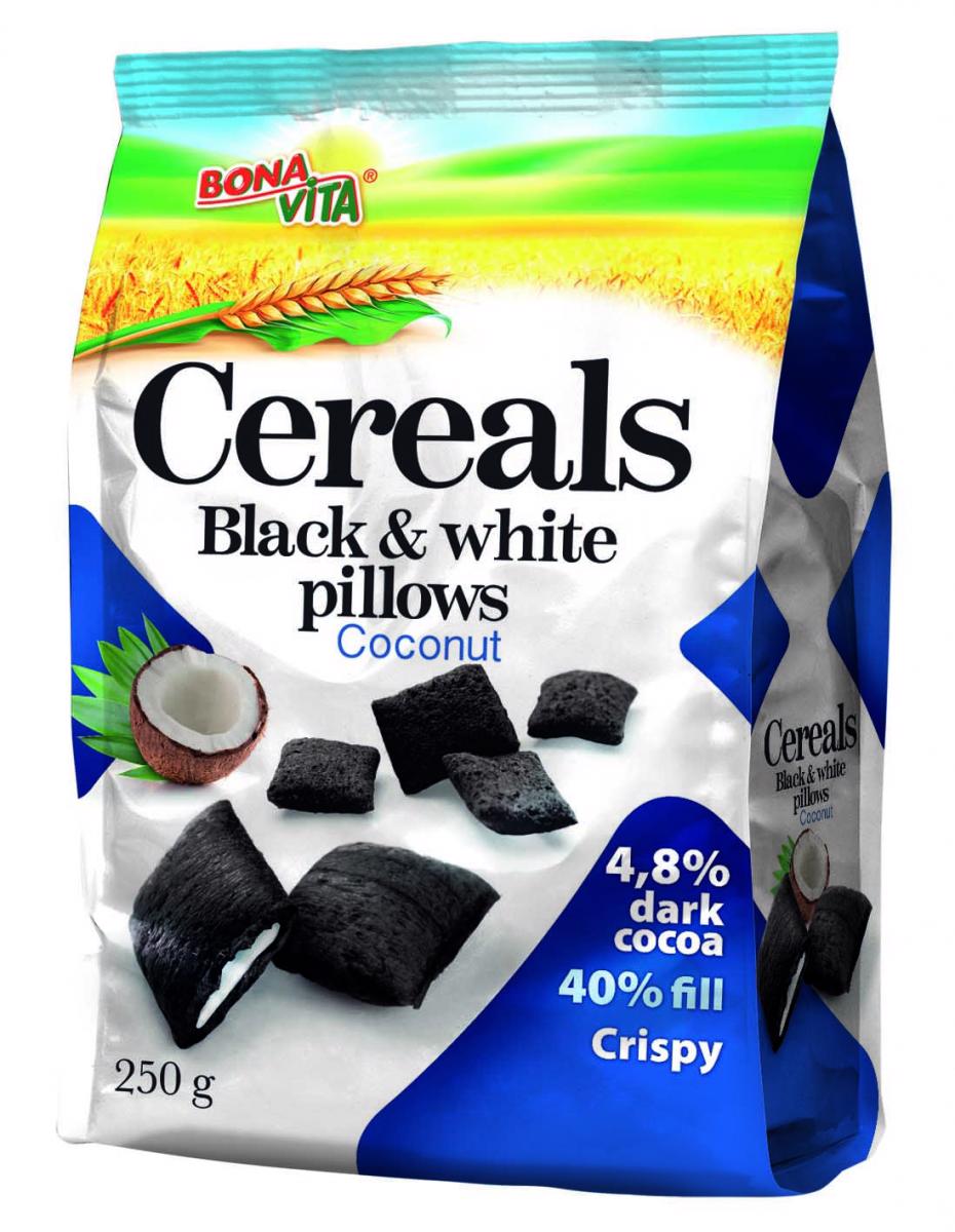 BONA VITA Coconut Flavor Black & White Pillows Breakfast Cereal 250g