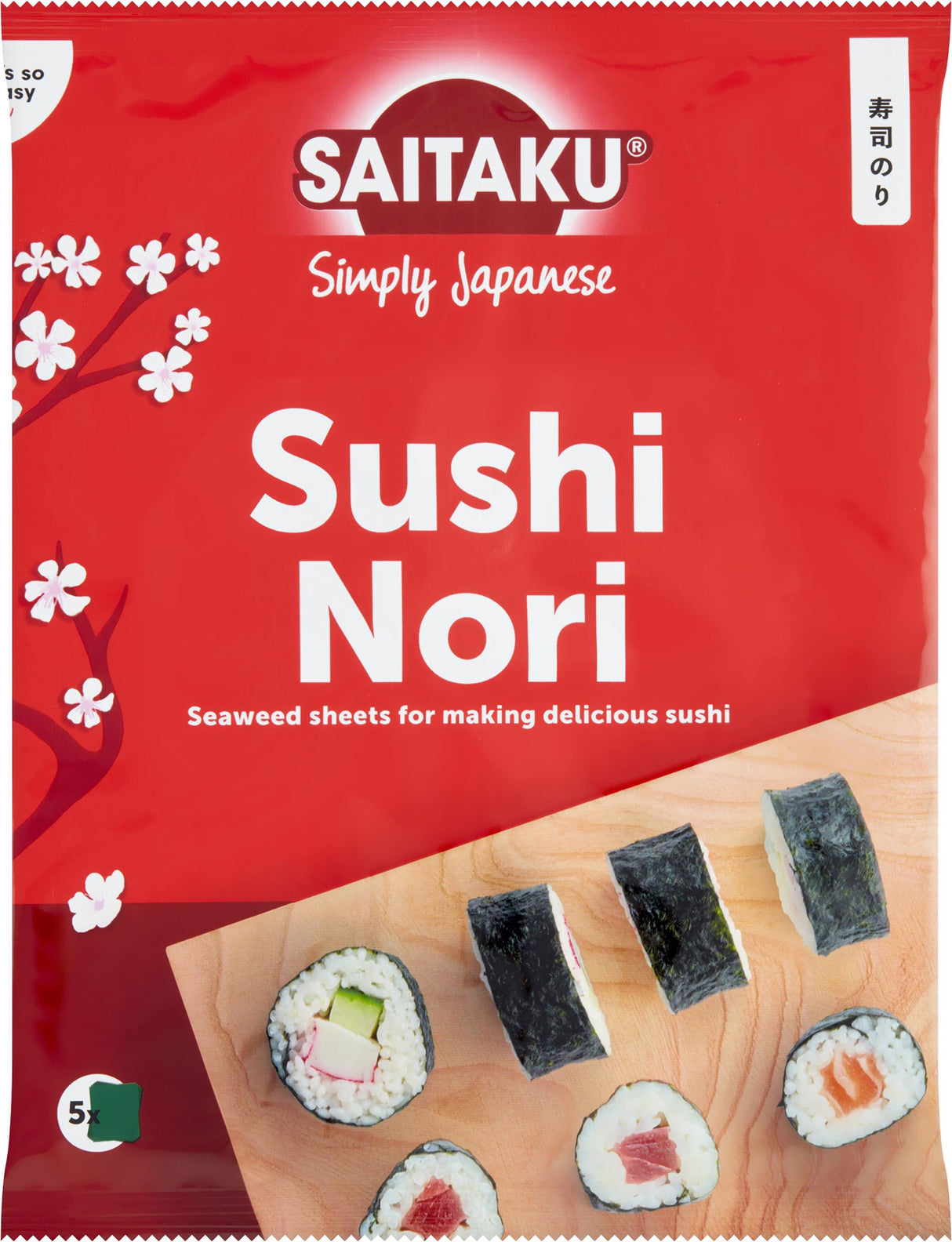 SAITAKU Sushi Nori Seaweed sheets for Making Delicious Sushi 14g