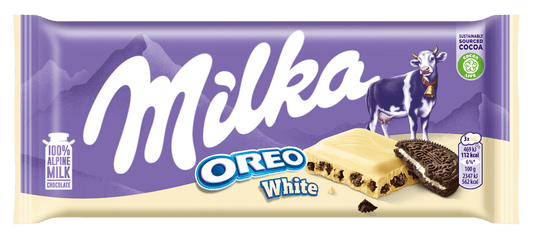 MILKA OREO WHITE Swill Alpine Milk Chocolate Bar with Cookie Filling 100g 3.5oz