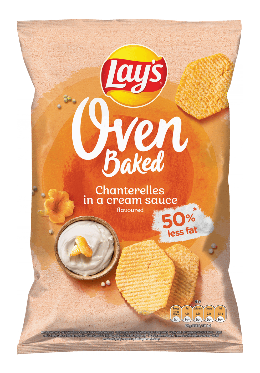 LAYS Oven Baked Chanterelles & Cream Flavor Potato Chips 10 x 110g