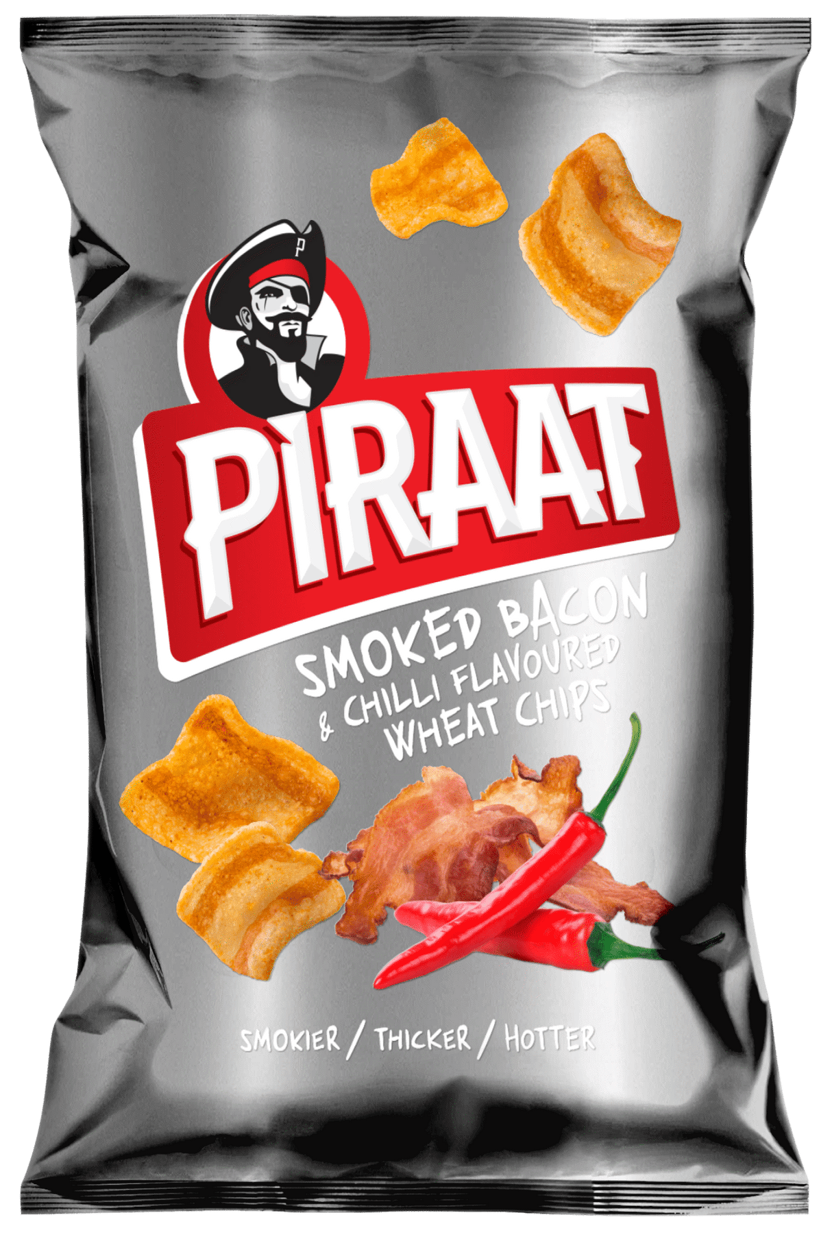 PIRAAT Smoked Bacon & Chilli Flavor Puffed Wheat Snacks 150g