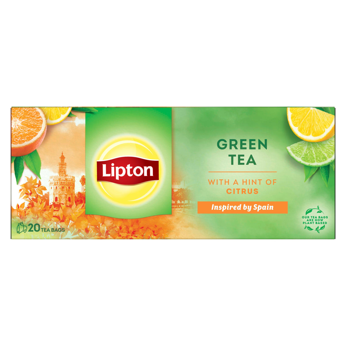 LIPTON CITRUS Lemon, Lime & Orange Flavored Green Tea Boxes 6 x 26g