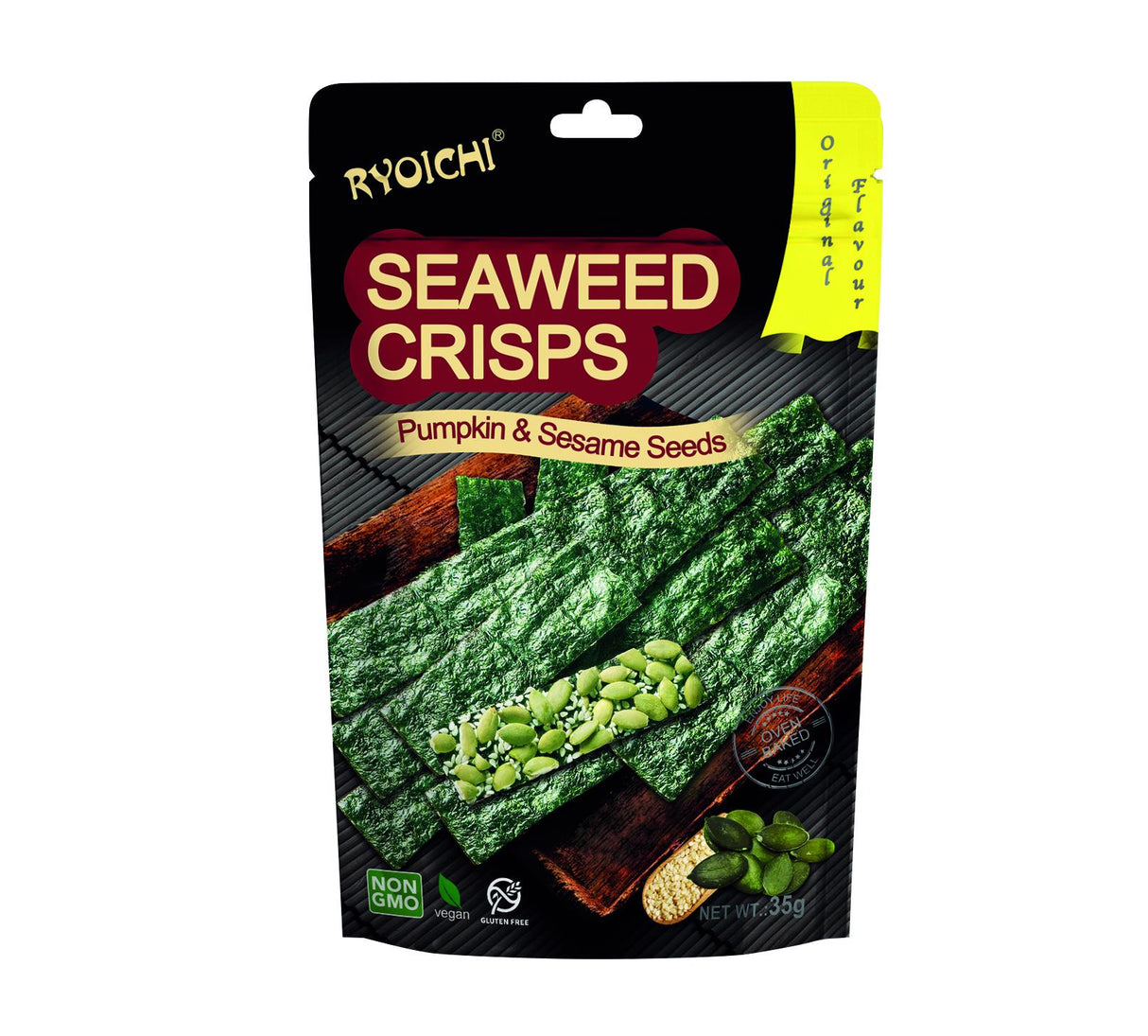 RYOICHI Seaweed Crisps with Pumpkin & Sesame Seeds 35g