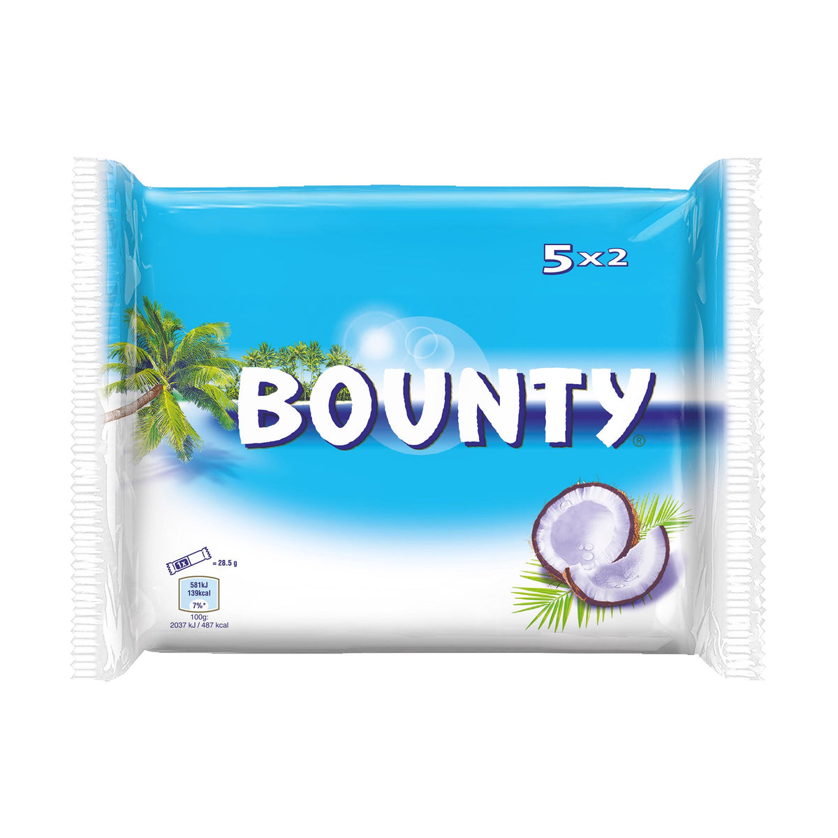 BOUNTY Coconut Chocolate Bar 5-pack 285g
