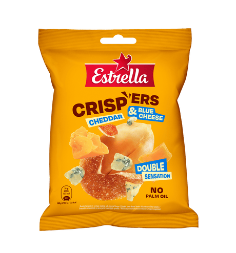 ESTRELLA CRISPERS Cheddar & Blue Cheese Flavor Peanuts in Crunchy Coating 5 x 140g
