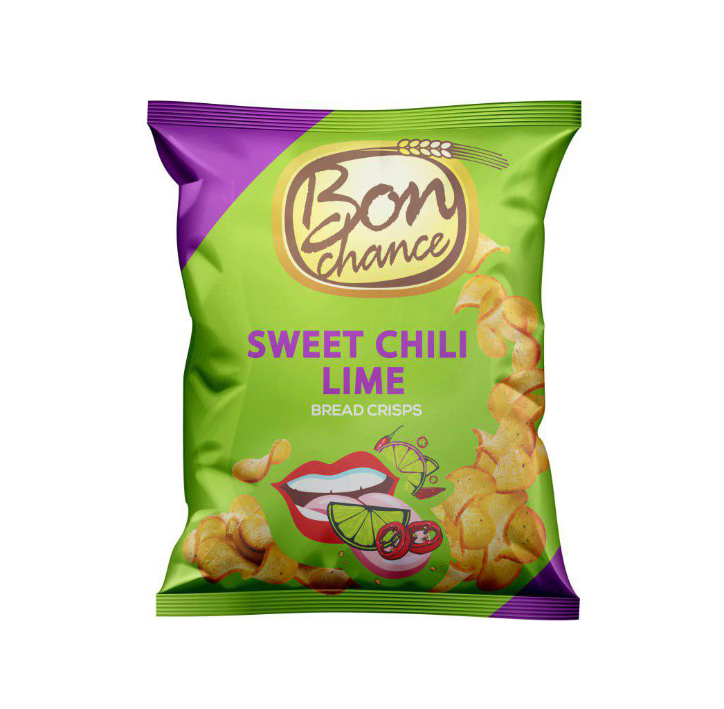BON CHANCE SWEET CHILI LIME Flavor Baked Bread Snacks 120g 4.2oz
