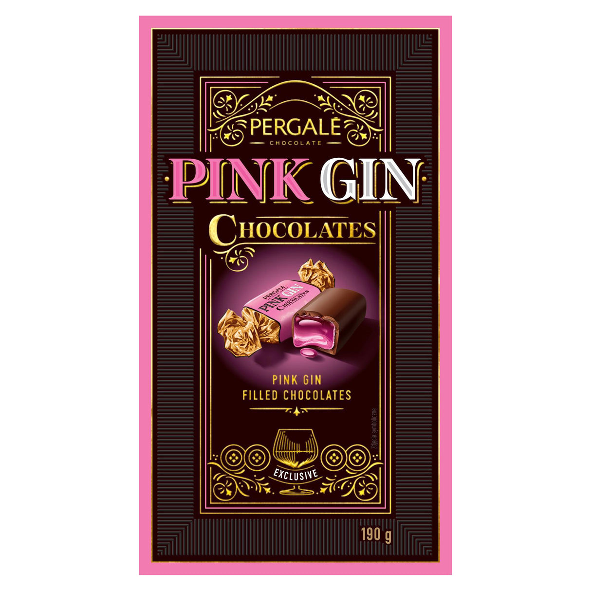 PERGALE PINK GIN Filled Chocolate Candies Box 190g