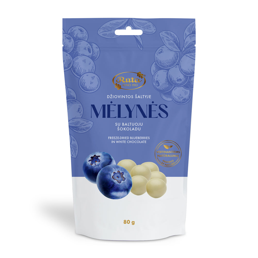 RUTA Freeze-Dried Blueberries in White Chocolate Crunchy Dragee Candies 80g