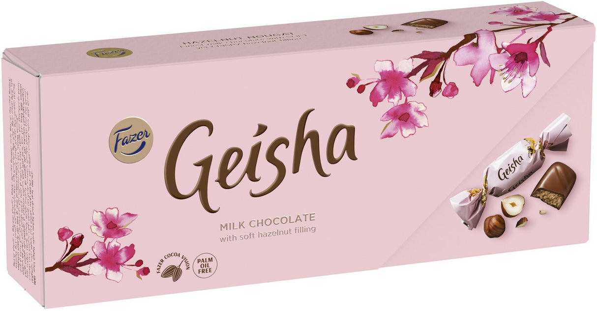 FAZER GEISHA Milk Chocolate Candies Box with Soft Hazelnut Filling 250g