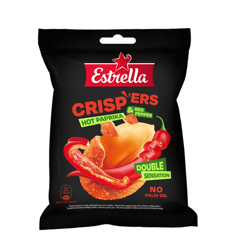 ESTRELLA CRISPERS Hot Paprika & Red Pepper Flavor Peanuts in Crunchy Coating 5 x 140g