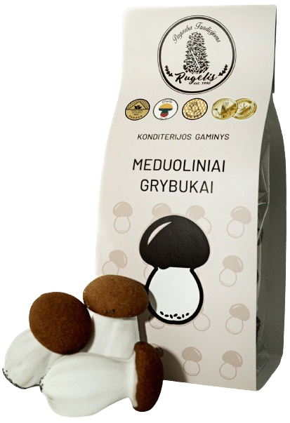 RUGELIS Gingerbread Mushroom Shape Cookies with Sugar Glaze 200g