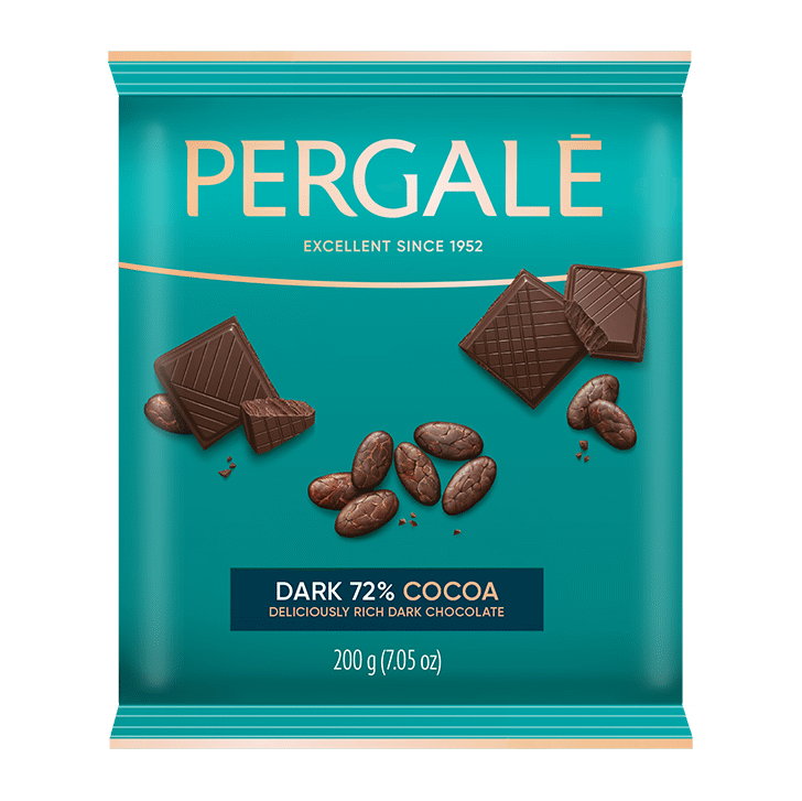 PERGALE 72% Cacao Dark Chocolate Bar 200g