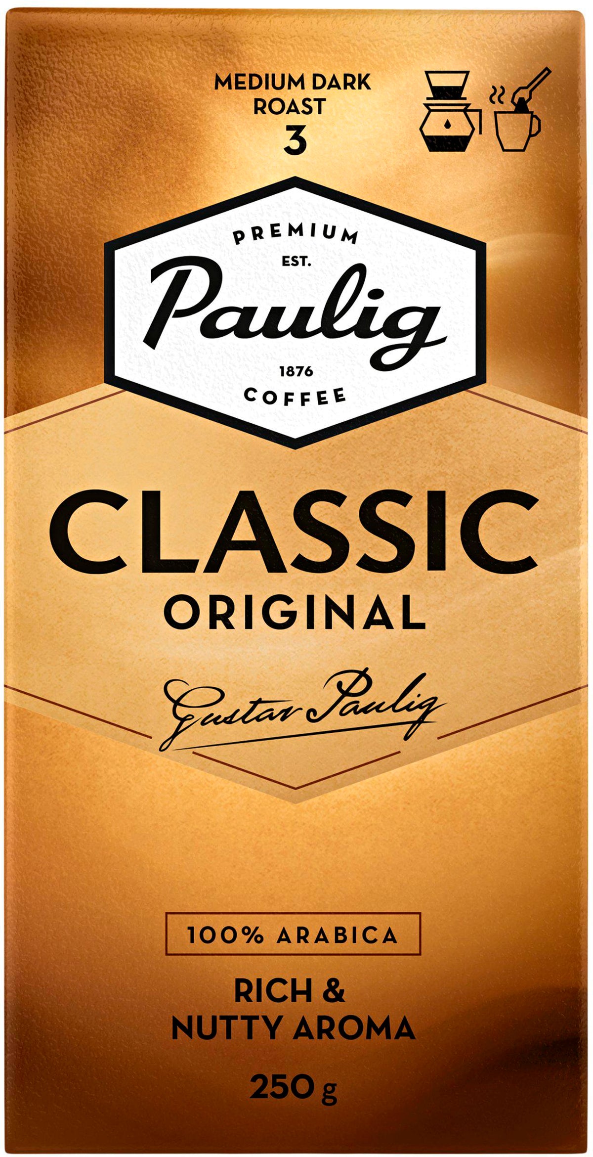 PAULIG CLASSIC Ground Coffee Nutty & Rich Aroma 100% Arabica 250g 8.8oz