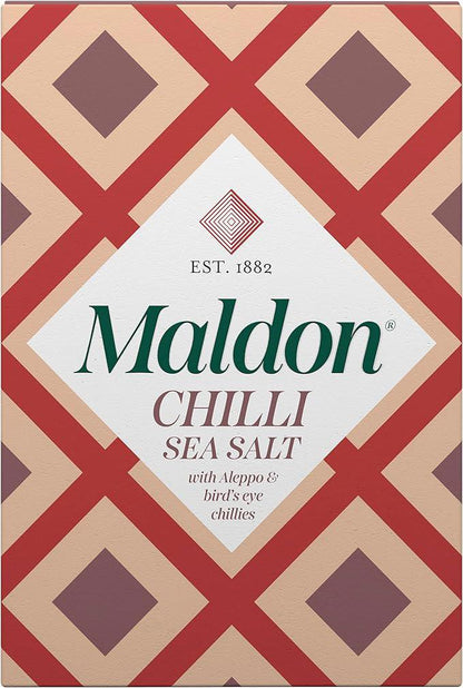 MALDON CHILLI Sea Salt Flakes with Aleppo & Bird's Eye Chillies 100g