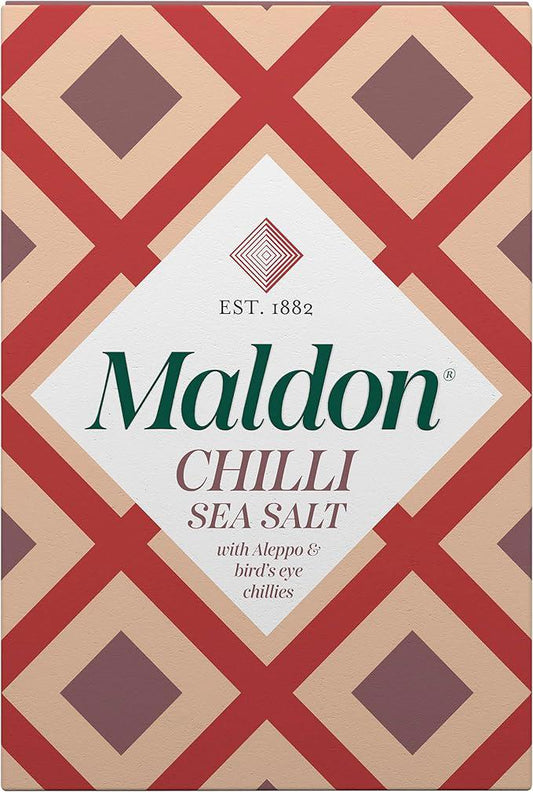 MALDON CHILLI Sea Salt Flakes with Aleppo & Bird's Eye Chillies 100g