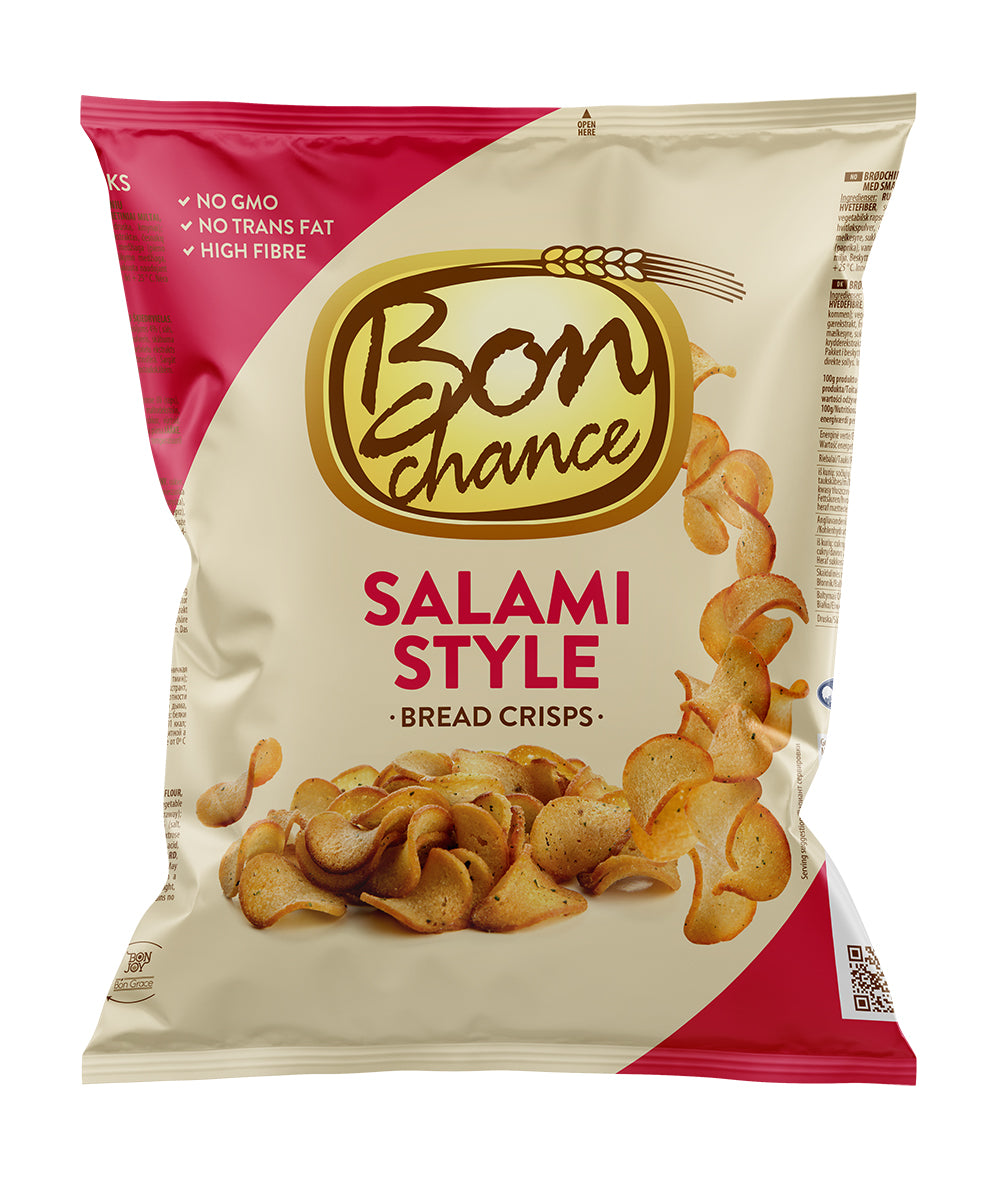 BON CHANCE SALAMI Flavor Baked Bread Crisps Snacks 120g 4.2oz