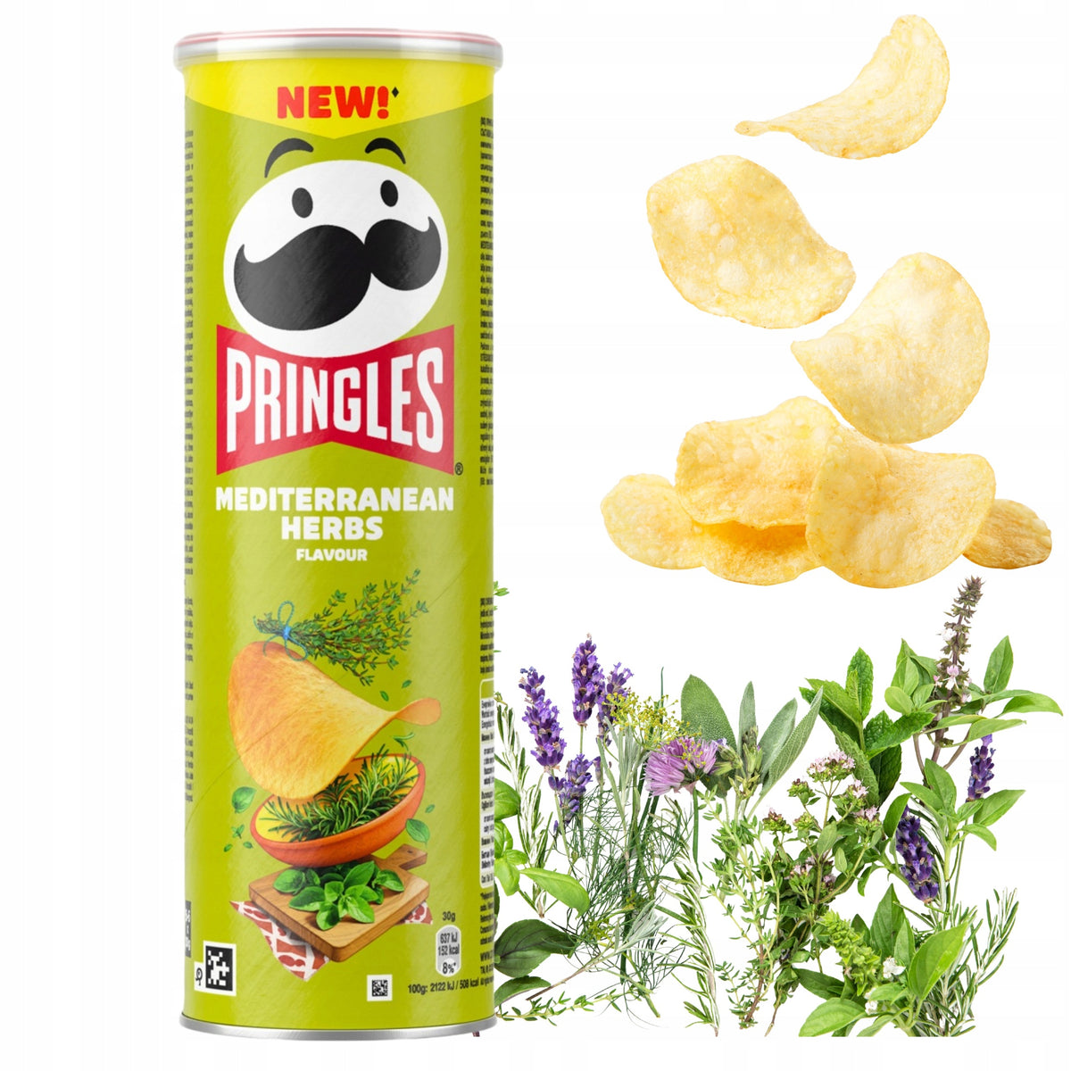 PRINGLES MEDITERRANEAN HERBS Flavor Potato Chips 165g 5.8oz
