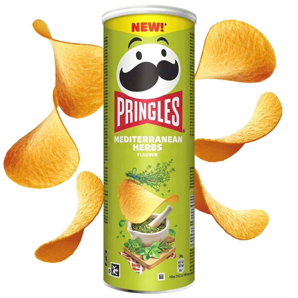 PRINGLES MEDITERRANEAN HERBS Flavor Potato Chips 165g 5.8oz