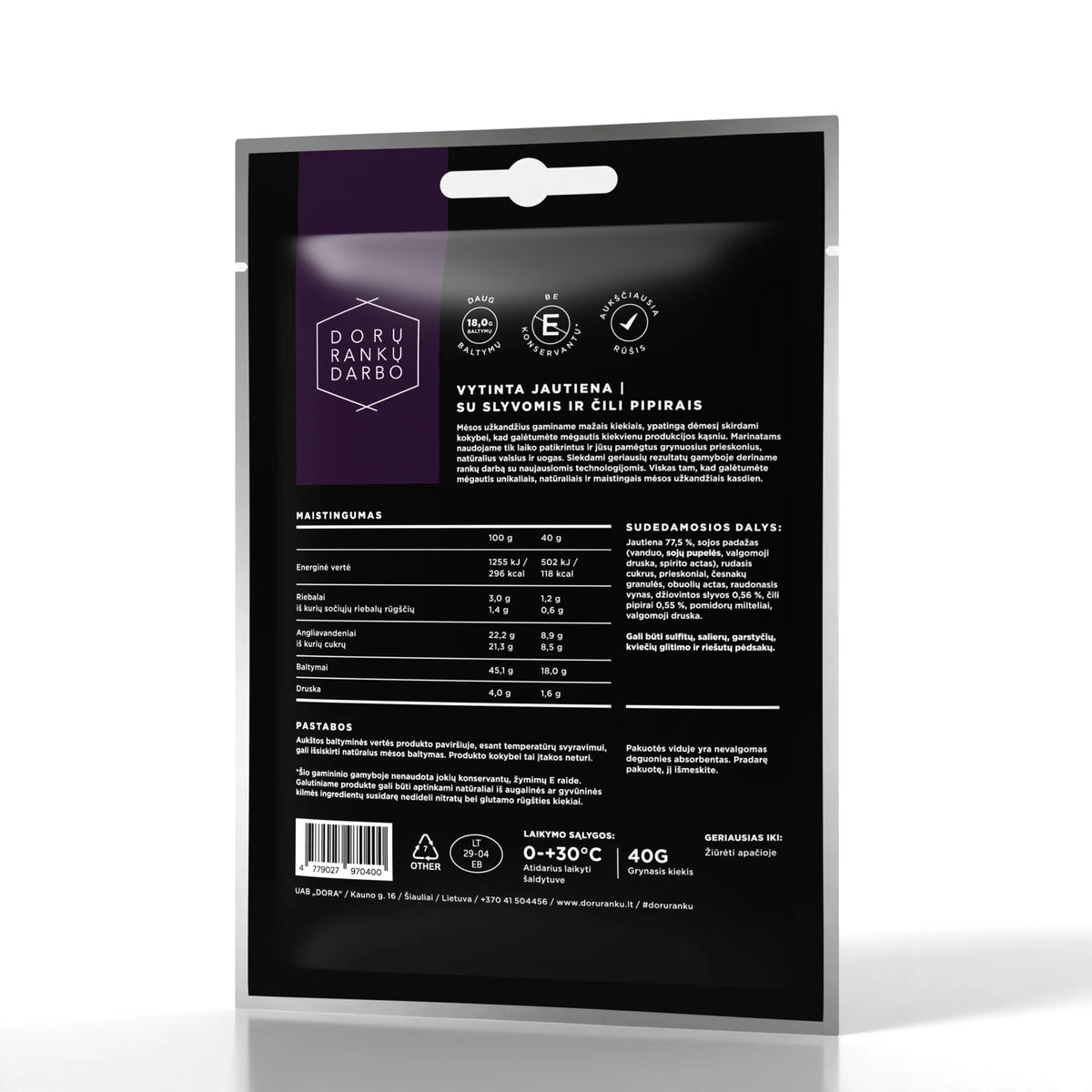 DORA Dried Beef Jerky with Plums & Chili Pepper 40g
