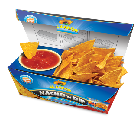 EL SABOR NACHO 'N DIP Tortilla Nacho Chips with Salsa Sauce 175g 6.2oz