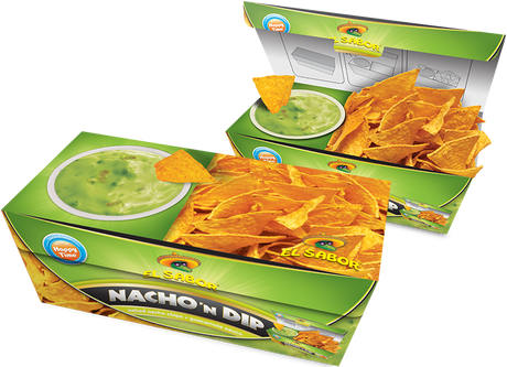EL SABOR NACHO 'N DIP Tortilla Nacho Chips with Guacamole Sauce 175g 6.2oz