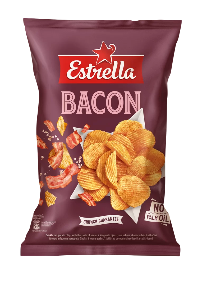 ESTRELLA BACON Flavor Potato Chips 130g 4.6oz