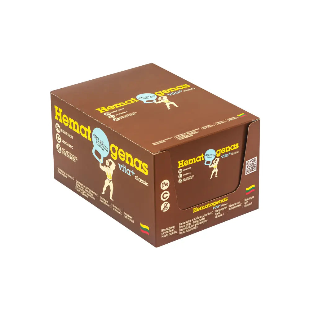 HEMATOGEN VITA+ Classic Source of Heme Iron Vitamin C Energy Bar 32 x 50g