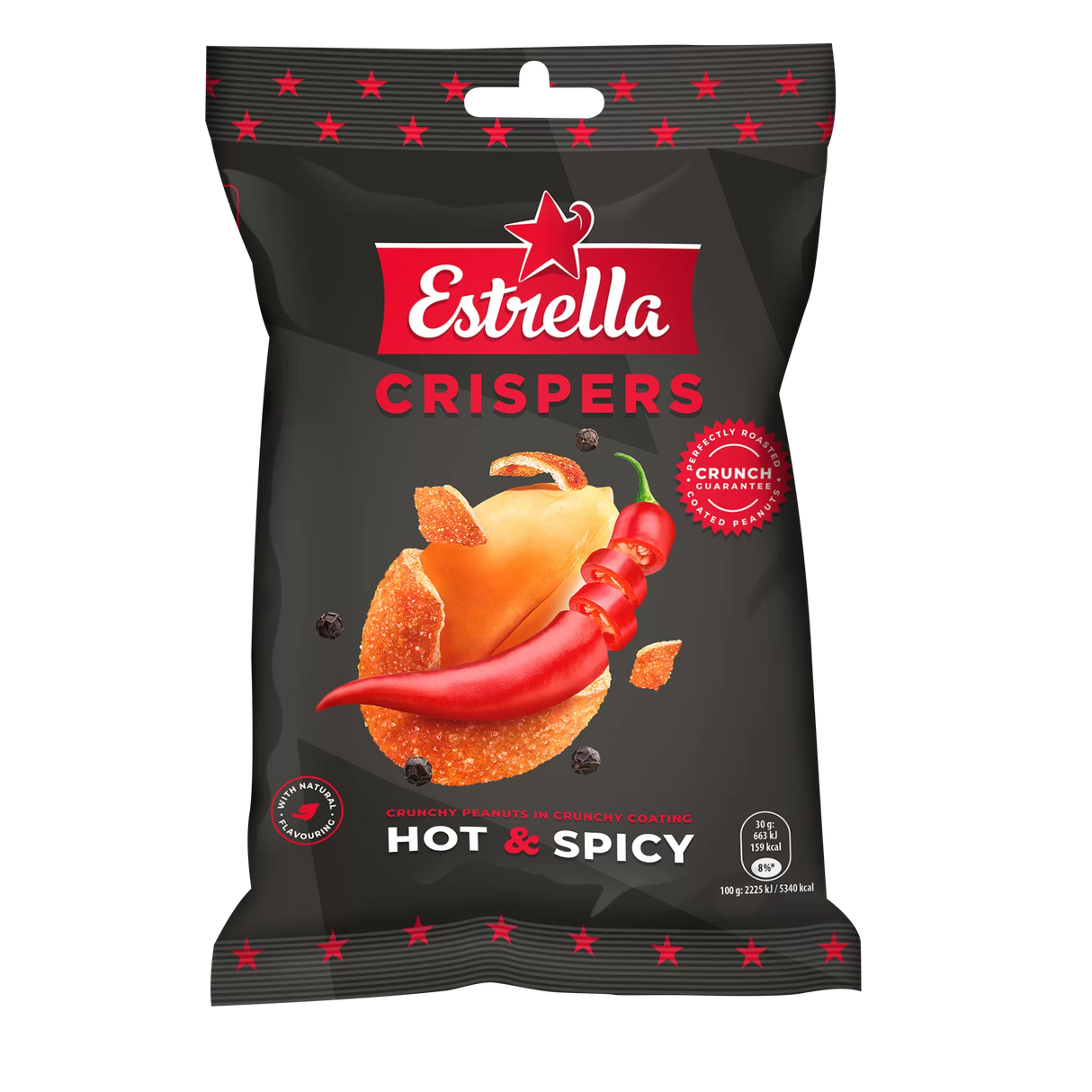 ESTRELLA CRISPERS Hot & Spicy Flavor Peanuts in Crunchy Coating 140g
