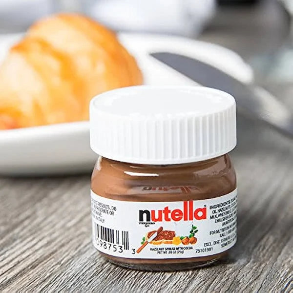 5 NUTELLA Hazelnut Chocolate Cream Spread Mini Glass Jars 25g 0.88oz