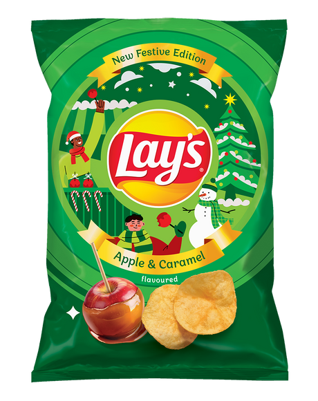 LAYS Potato Chips Bundle CHEESE & CRANBERRY + APPLE & CARAMEL Flavors 130g