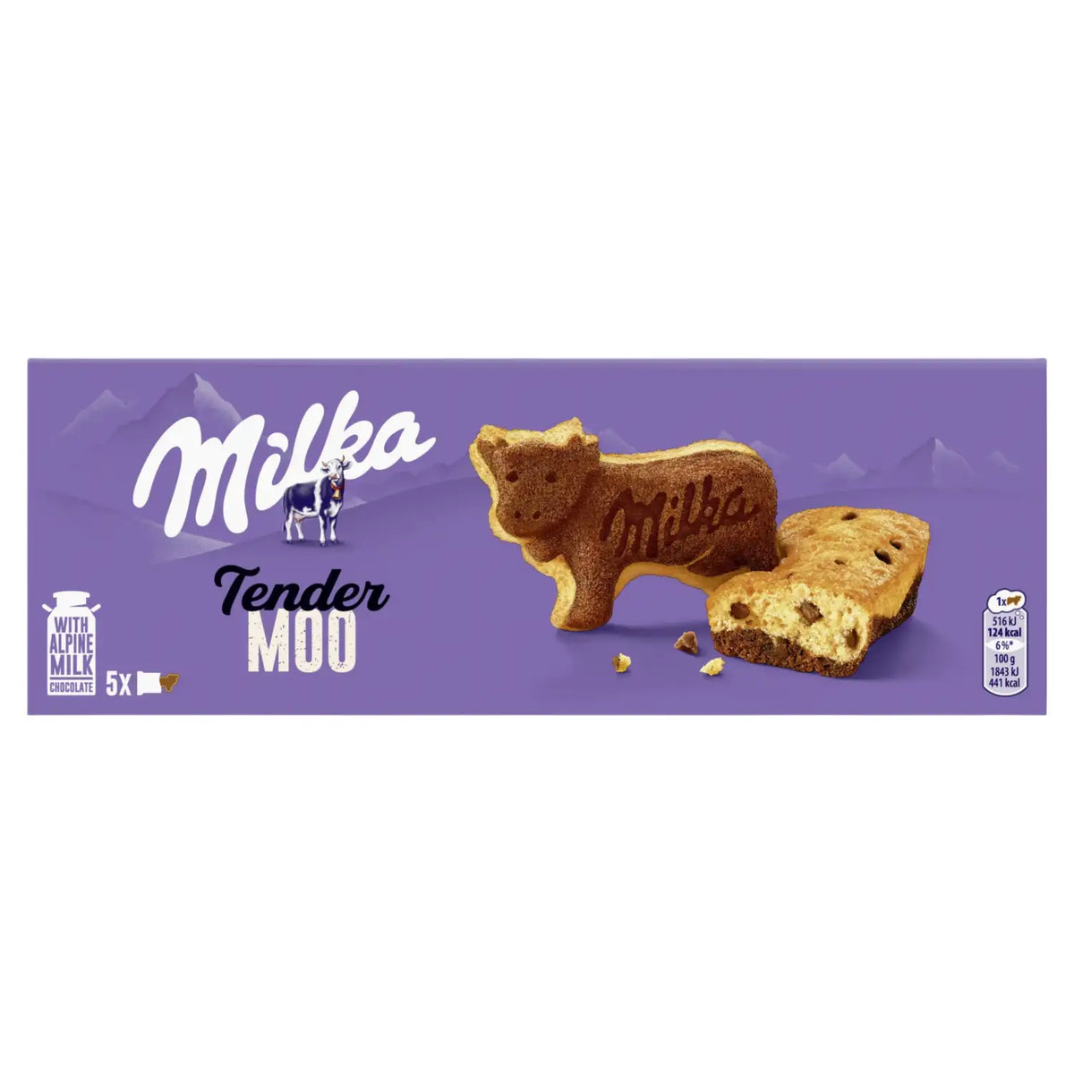 MILKA TENDER MOO Soft Sponge Cookies with Alpine Milk Chocolate Pieces 8 x 140g
