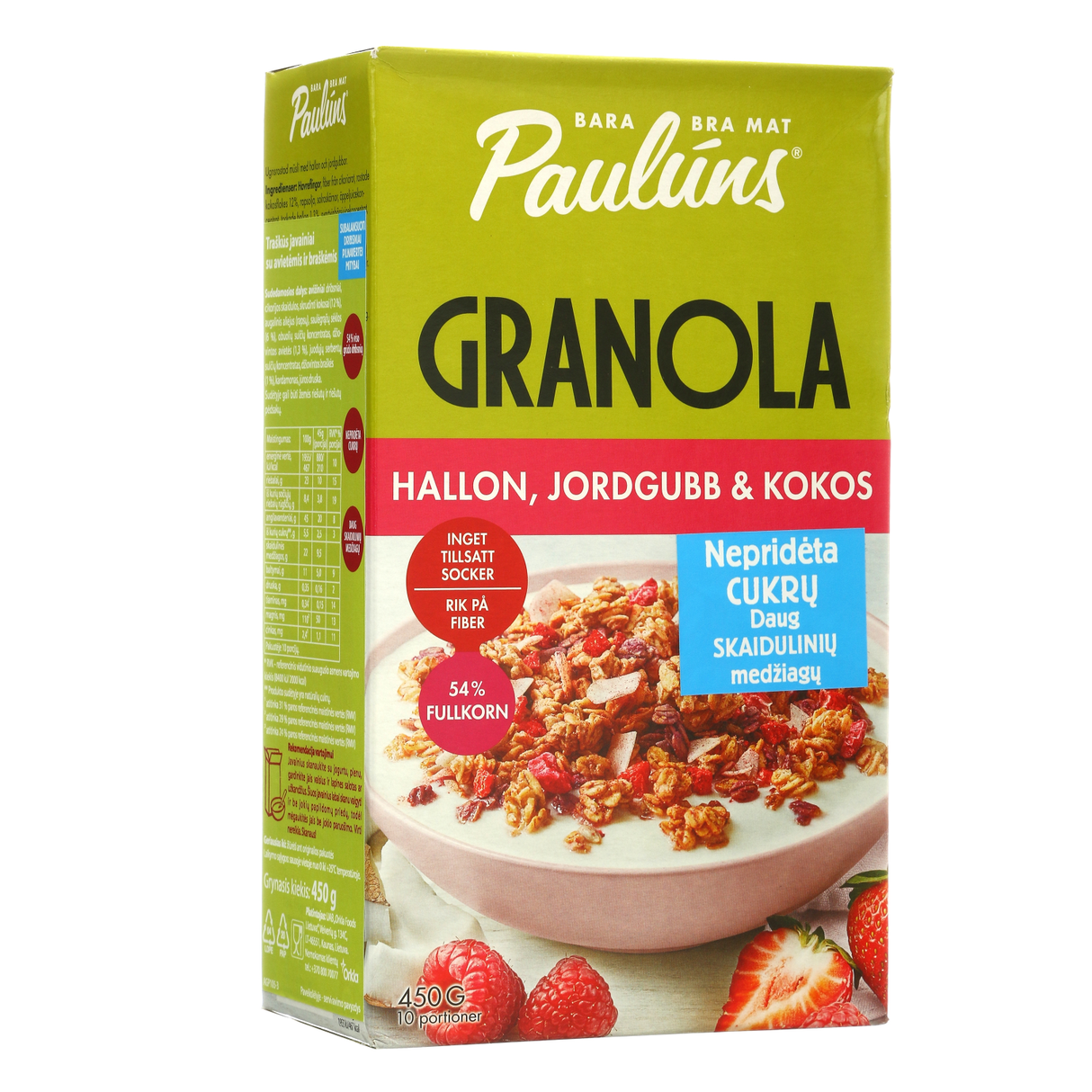 PAULUNS Granola with Raspberries & Strawberries 450g