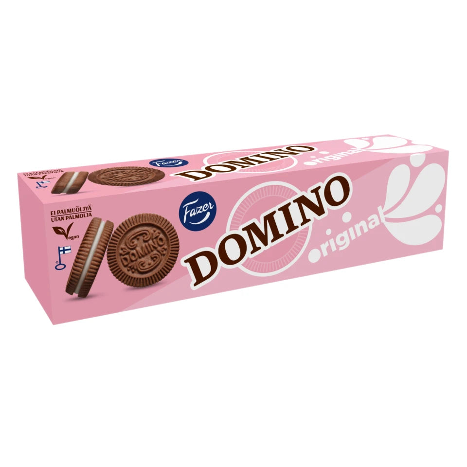 FAZER DOMINO Original Sandwich Cookies with Vanilla Filling 175g