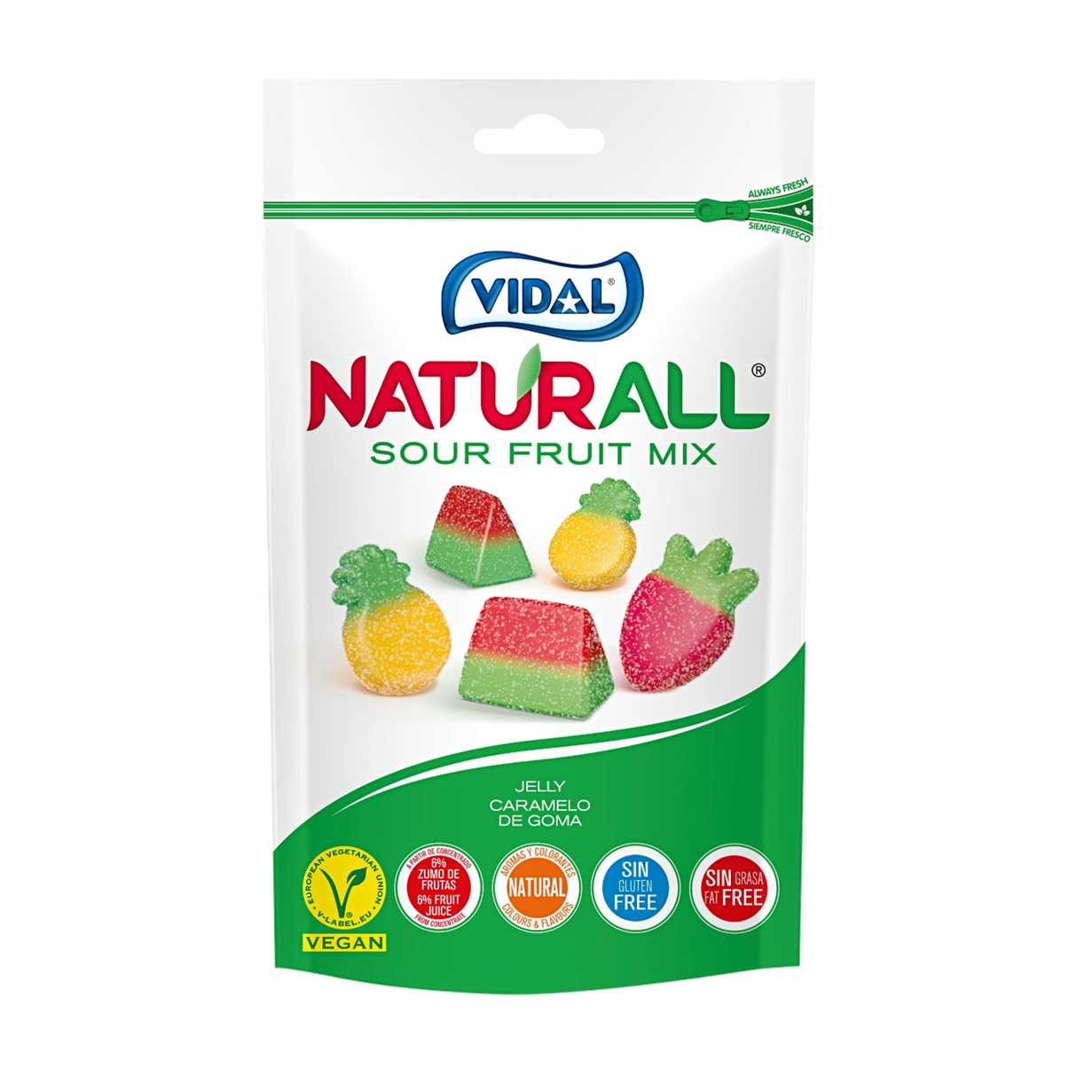 VIDAL NATURALL Sour Fruit Mix Gummi Candies 180g