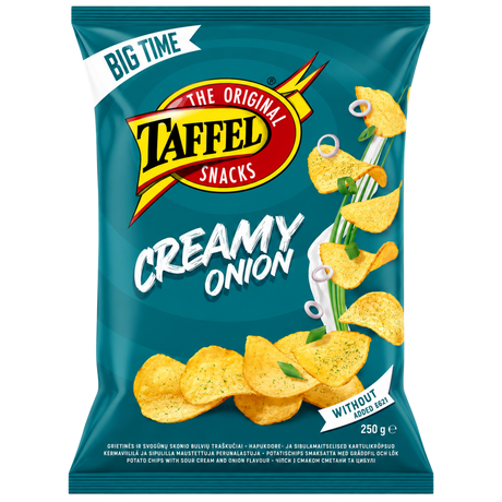 TAFFEL CREAMY ONION Flavor Potato Chips 6 x 250g