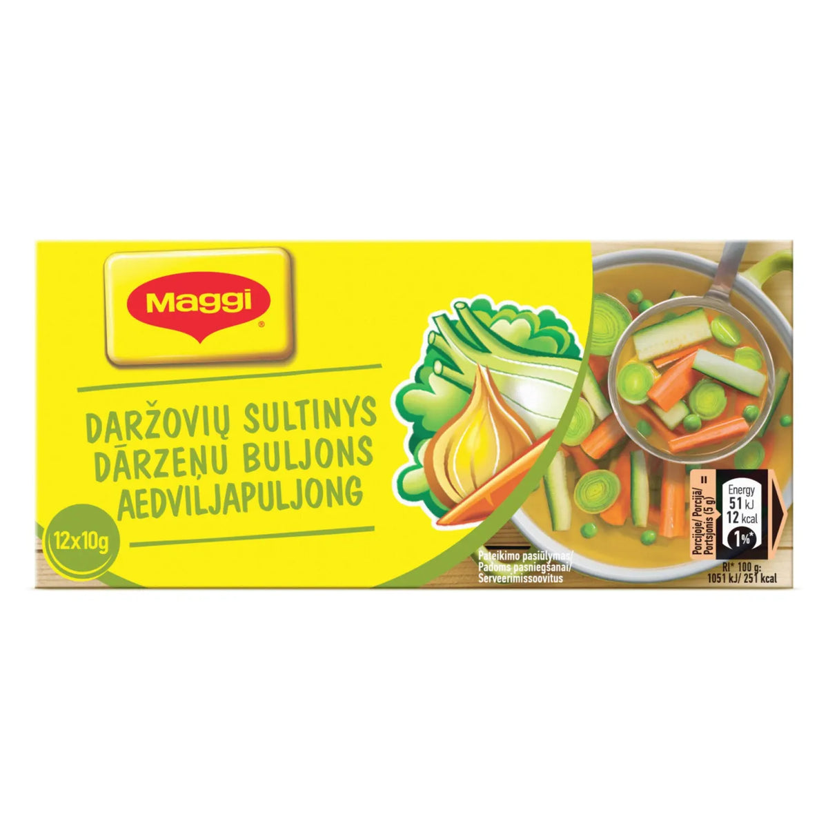 MAGGI VEGETABLE Broth Soup Bouillon Cubes 120g