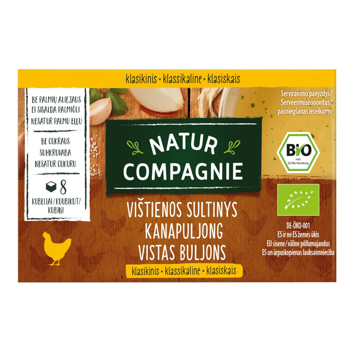 NATUR COMPAGNIE Organic Chicken Stock Bouillon Soup Cubes 80g