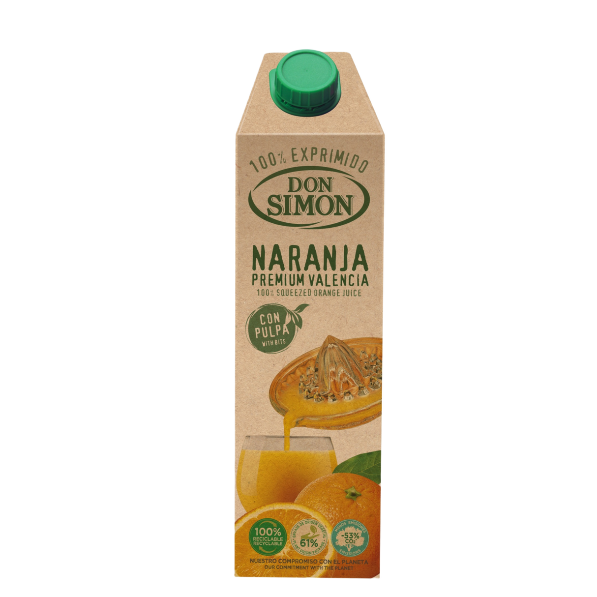 DON SIMON NARANJA Premium Valencia 100% Squeezed Orange Juice with Pulp 1L