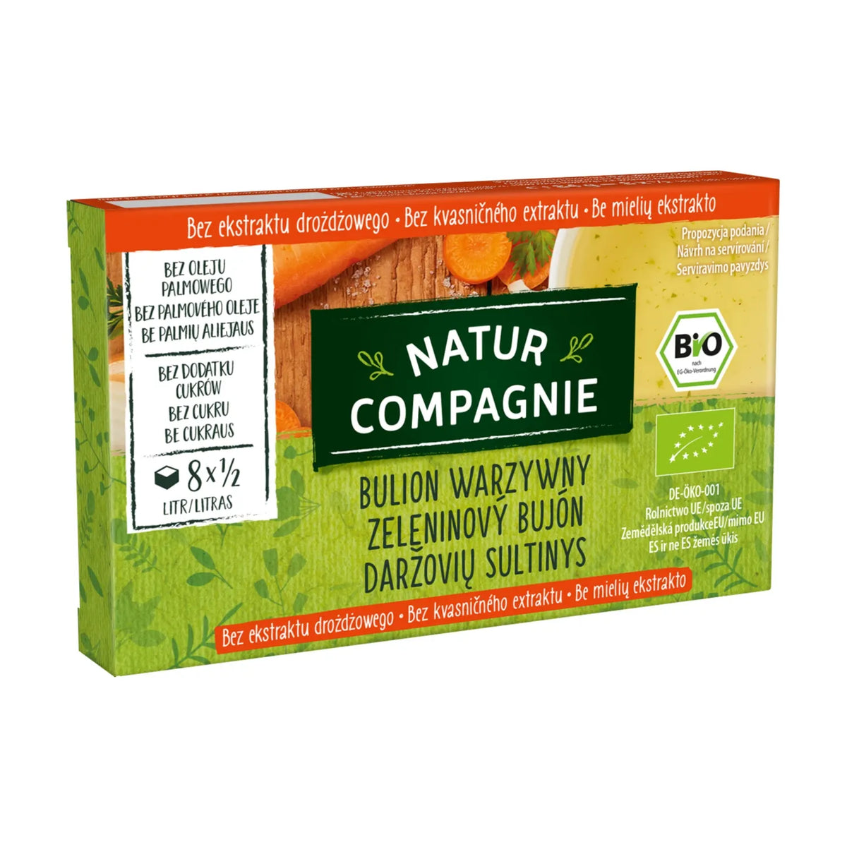 NATUR COMPAGNIE Organic Vegetable Yeast-free Broth Bouillon Soup Cubes 80g