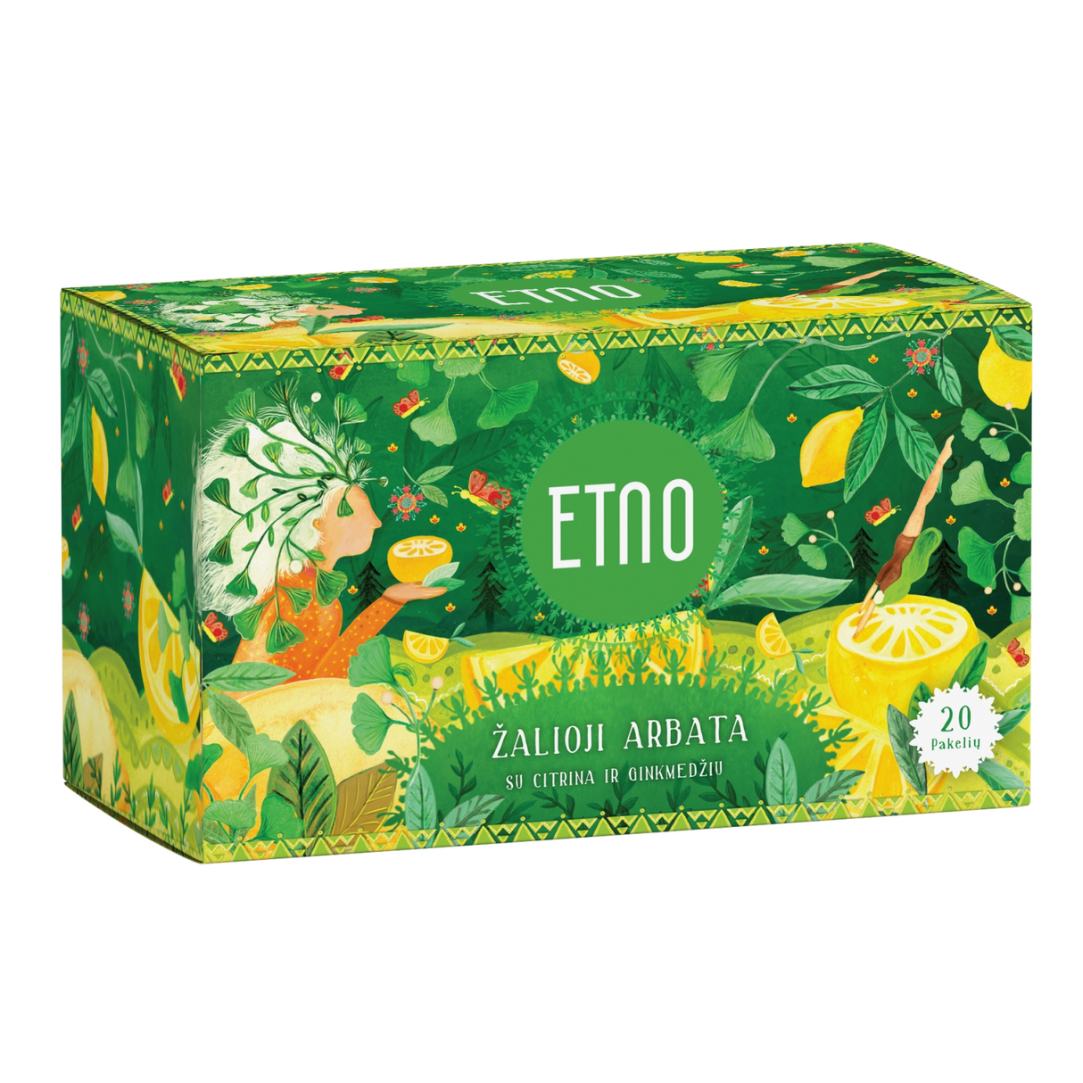 ETNO Natural Green Tea with Lemon & Ginkgo 40g