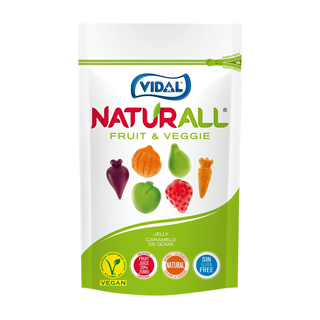 VIDAL NATURALL Vruit & Veggie Mix Gummi Candies 180g