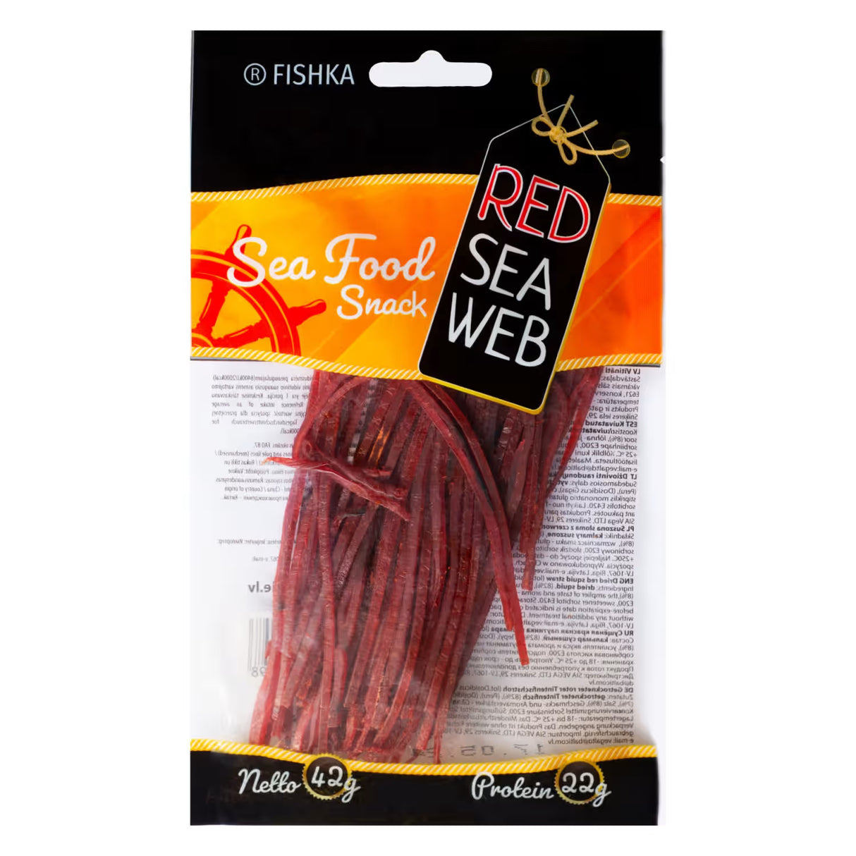 FISHKA Red Sea Web Dried Squid Straws Fish Snack 42g