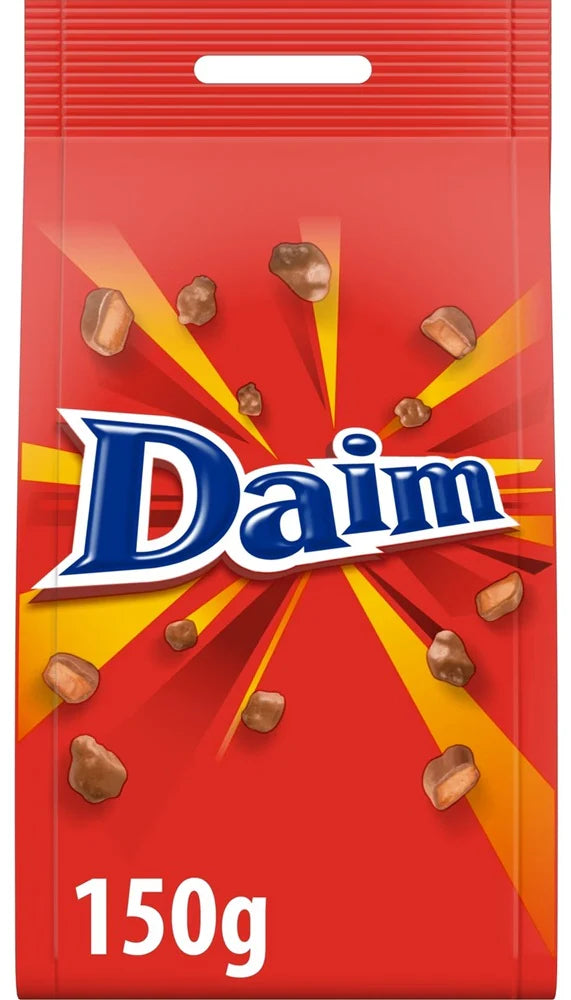 DAIM Chocolate Bites Dragee with Crunchy Almond Caramel Filling Bag 150g